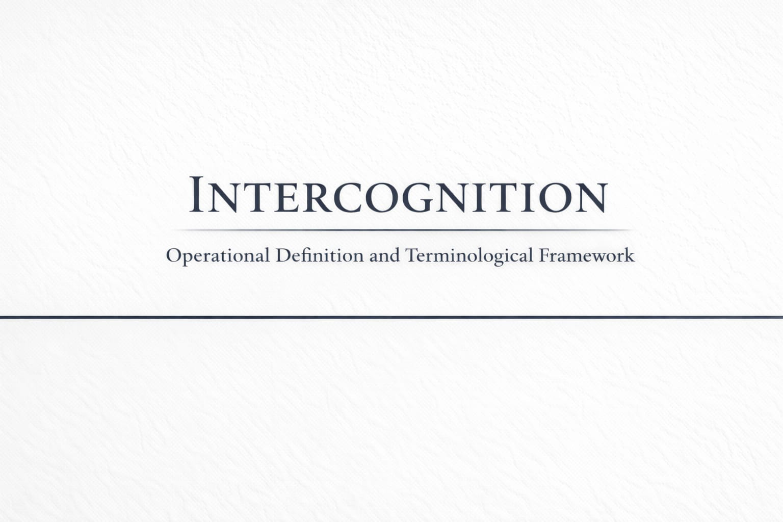 Intercognition